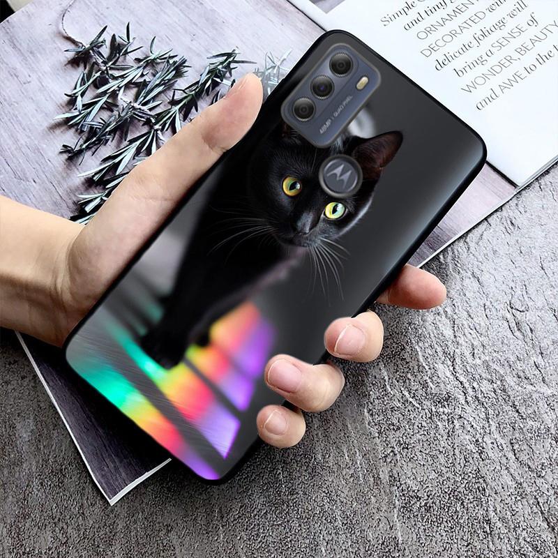 Phone Case For Moto G85 G55 G05 G14 G75 G31 G50 G10 G20 G30 G60 G13 G32 G84 G54 G53 G72 G24 Power Black Cats