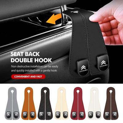 Car Seat Hook Headrest Hanger Two Head Seat Back Organizer Hook For C5 C1 C2 C6 C4L DS3 DS4 DS5 C-Elysee Grand Berlingo
