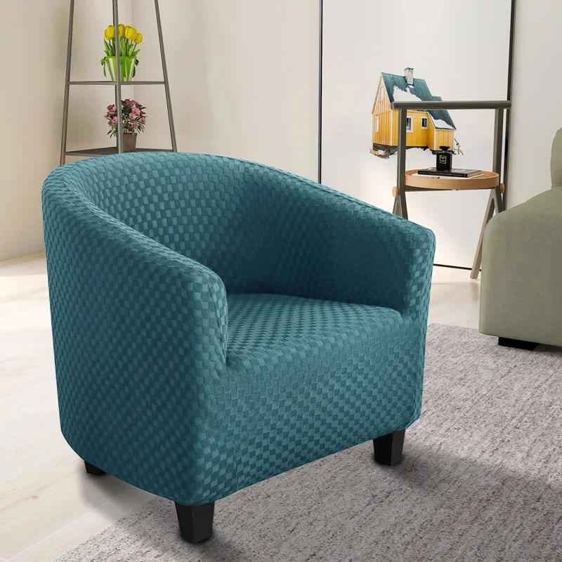Blue Single Seat Sofa Couches Covers Club Tub Chair Cover Armchair Couch Cover Furniture Protector Slipcovers for Living Room