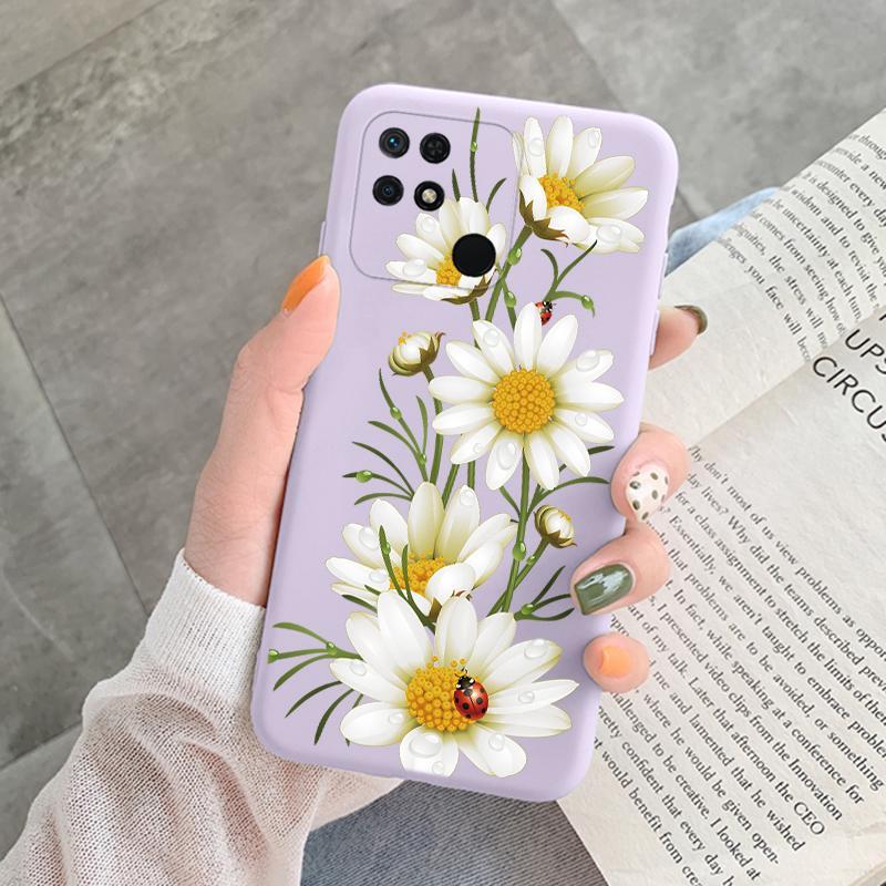 

For Redmi 10C 10 C 10A Cover Funda Vintage Flowers Leaves Protective Cover Soft Capa For Xiaomi Redmi 10C 13C 14C Bumper Case Redmi 10C