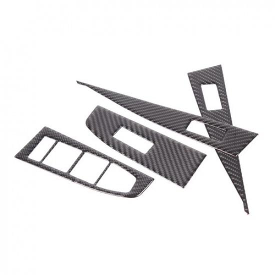Soft Carbon Fiber Window Lift Switch Trim Sticker For BMW 5 Series G60 i5 2024+