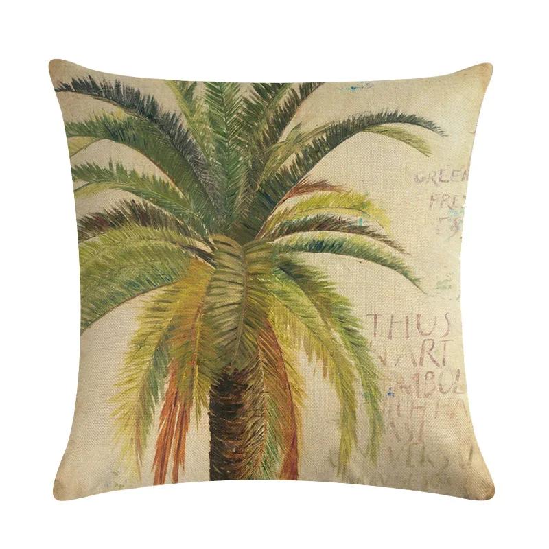 Tropical Rain Forest Banana Tree Coconut Tree Linen Pillowcase Office Sofa Leisure Decoration Cushion Cover