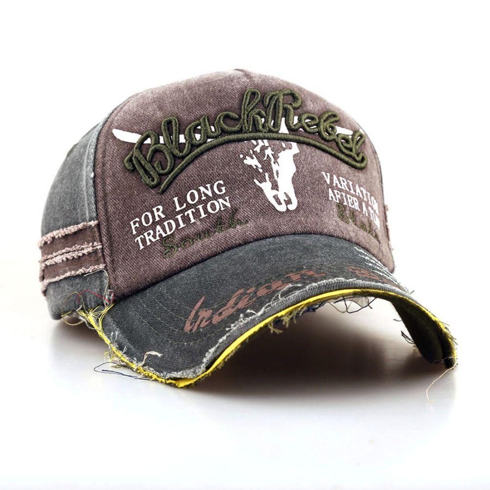 Cotton Washed Baseball Hat Sunscreen Punk Sun Cap Simple Letter Embroidery Peaked Cap  Outdoor