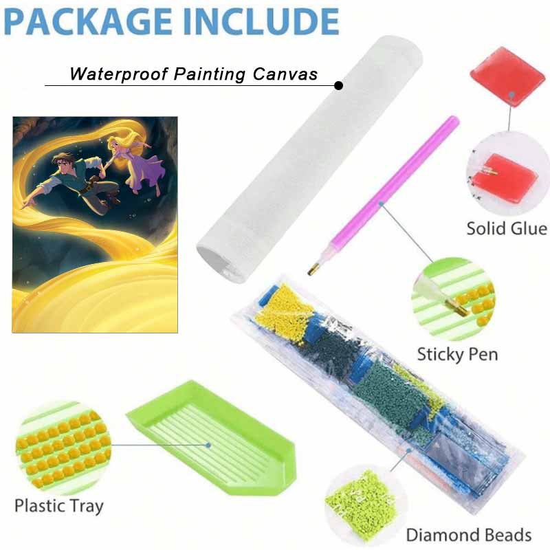 Disney Diamond Painting 5D DIY Tangled Rapunzel Flynn Rider Diamond Painting Art Diamond Painting Kits Adult/Beginner Gift Idea Home Decor