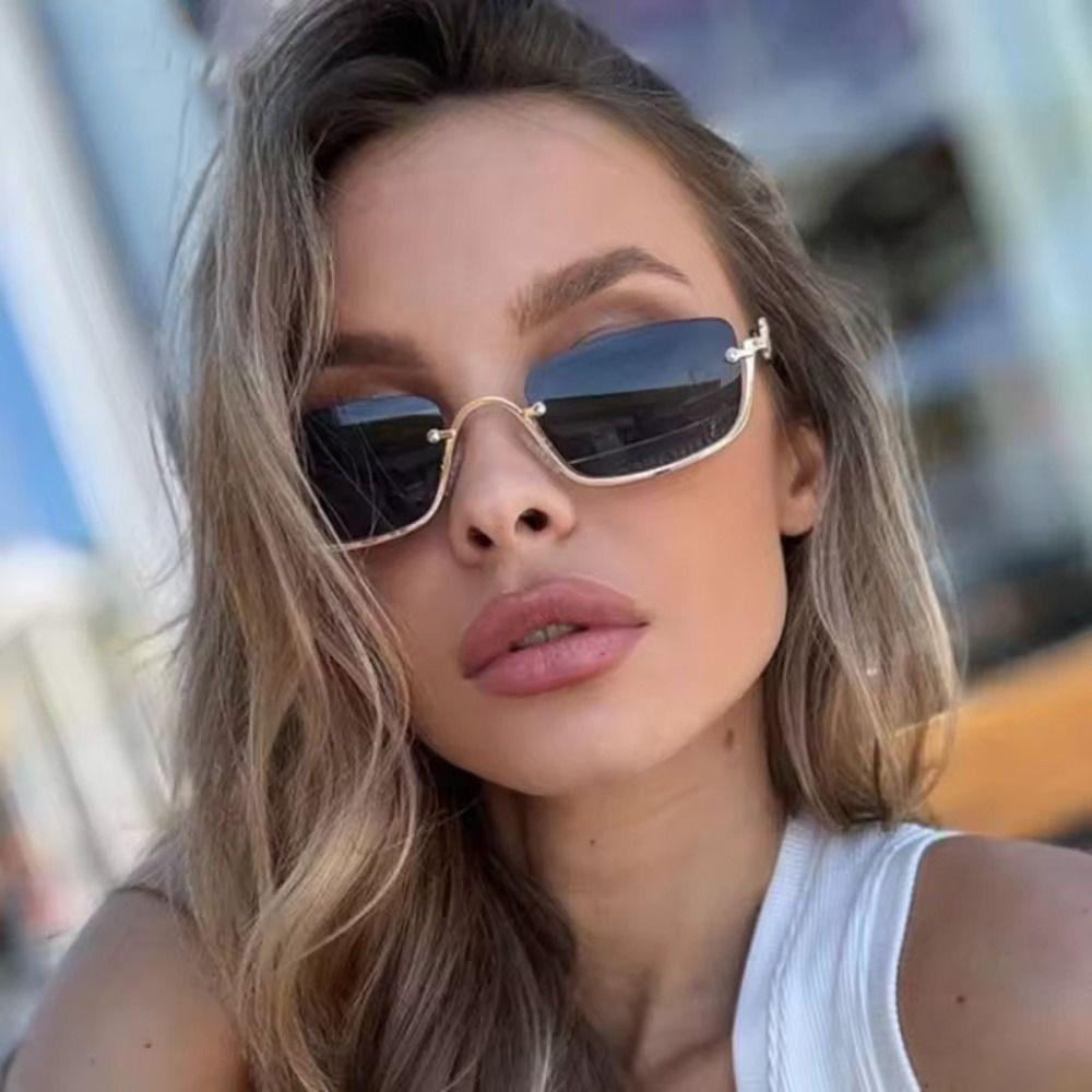Small Square Sunglasses Narrow Shades Eyewear Fashion Sun Glasses  Selfie