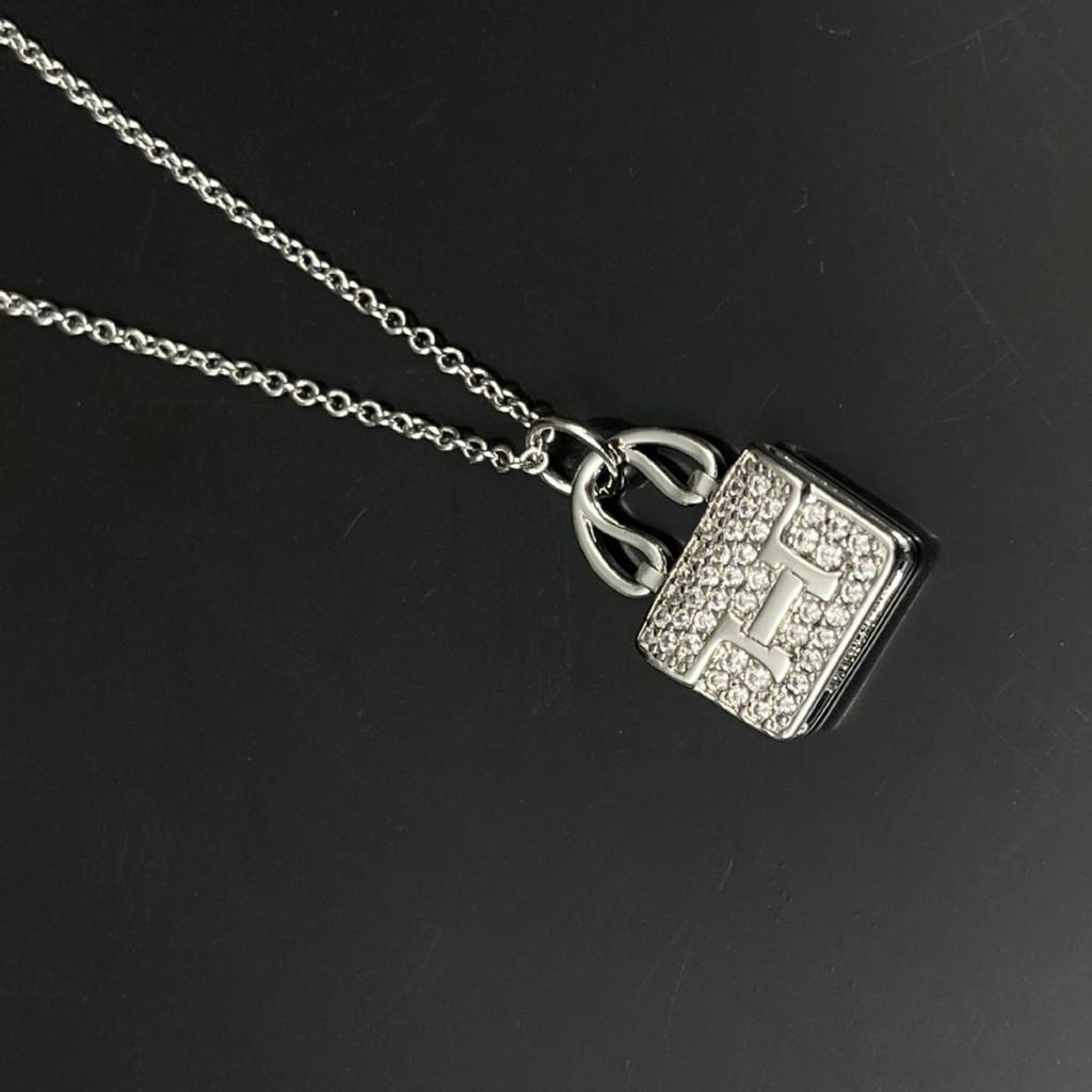 Hochwertige 18 Karat Roségold H-Buchstabe Voll Diamant Halskette - Kelly Stil Schlüsselbein Kette