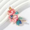 Elegant Peony Flower Brooch Pin for Women with Enamel and Pearls Embellishments Jewelry Accessory for Banquet or Party