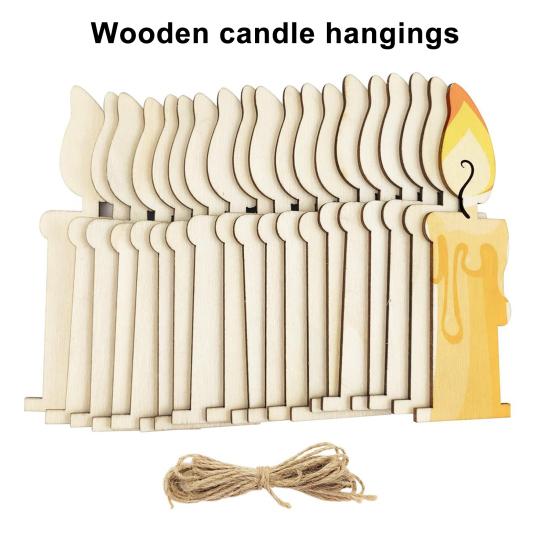 

30 шт. деревянных светящихся вырезов для свечей, незаконченные деревянные подвесные украшения для свечей, сделай сам, расписные украшения для свечей для домашнего декора, подарочные бирки Sets