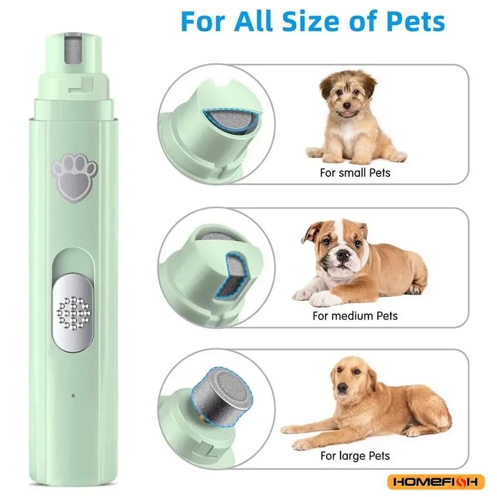 Electric Dog Nail Grinder Pet Nail Clipper Usb Rechargeable Pet Nail Trimmers Painless With Polisher Wheel For Small/large Pets