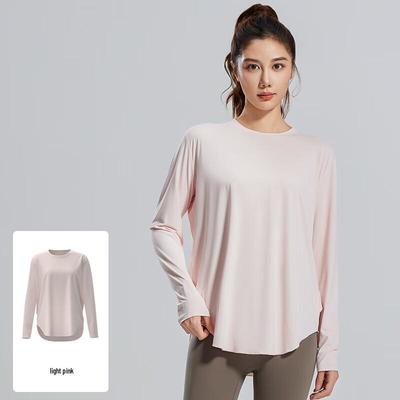 Liangsu Ice Silk Loose Yoga Cover-up Long Sleeve Top