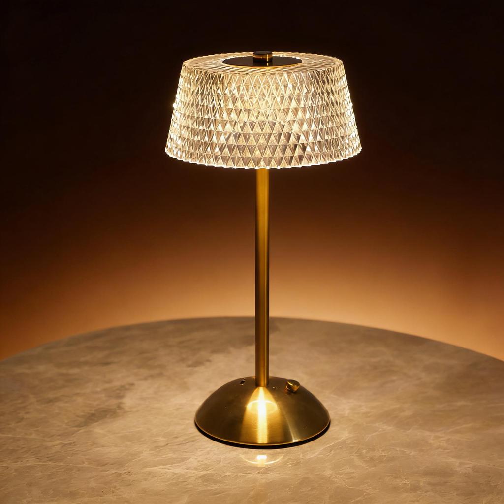 Crystal Retro Bedside Lamp - Luxury Rechargeable Night Light for Master Bedroom