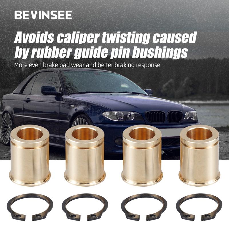 BEVINSEE Messing Bremssattel Führungsbuchsen Satz für BMW E39 E34 E82 E46 E36 E90 E91 E92 E93 E30, Ersatz für 34216869617