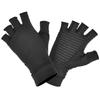 Indoor Sport Copper Fiber Fitness Nursing Pressure Half Finger Gloves  Rehabilitation Training Arthritis(black M)