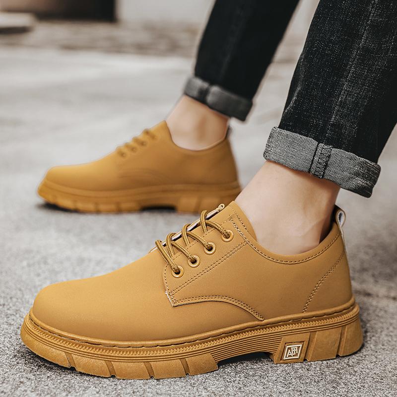 2024 Men's Korean Leather Platform Oxford Thick soled Men's Casual Fashion Formal Evening Dress Wear resistant Shoes