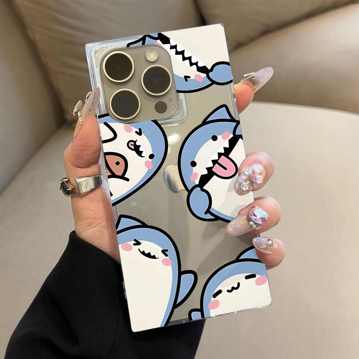 

Square Back Tube Protection Clear Case For iPhone 16 ProMax 14 Pro Max 13 12 11 15 Plus Anti-Oxygen,Funny Little Monster Pattern Casing iphone 11 ProMax