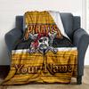 Name Custom Pittsburgh Pirates Print Flannel Blanket High Quality Warm Comfortable Cover for All Seasons Perfect for Gifts Home Decor