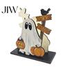Kitchen Countertop Accessory Halloween Wooden Napkin Holder, Ghost Pumpkin Decorative Tabletop Tissue Dispenser, Dining Table Centerpiece Paper