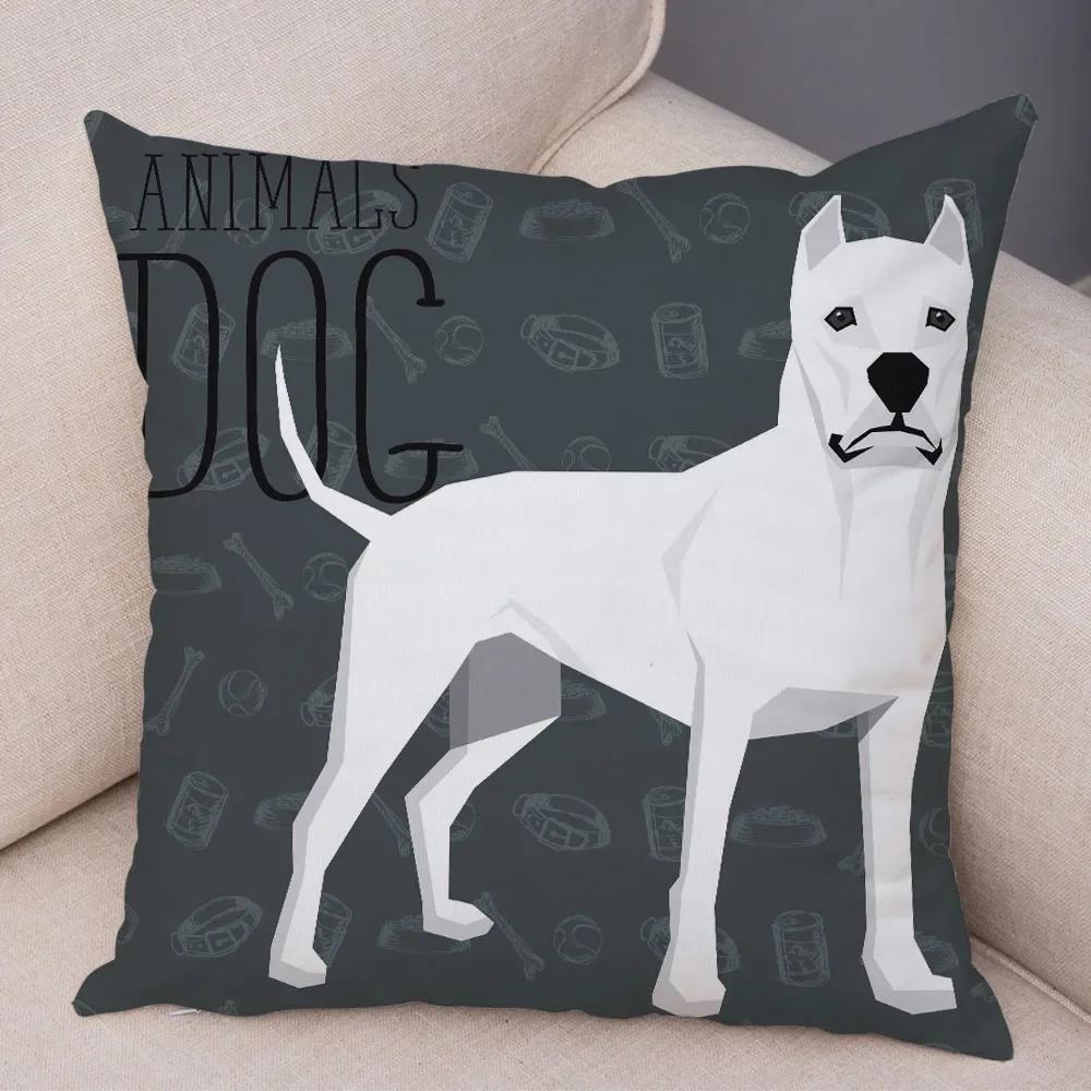 Home Sofa Pillowcase Color Dalmatian Schnauzer Decorative Cushion Cover Cartoon Dog Pet