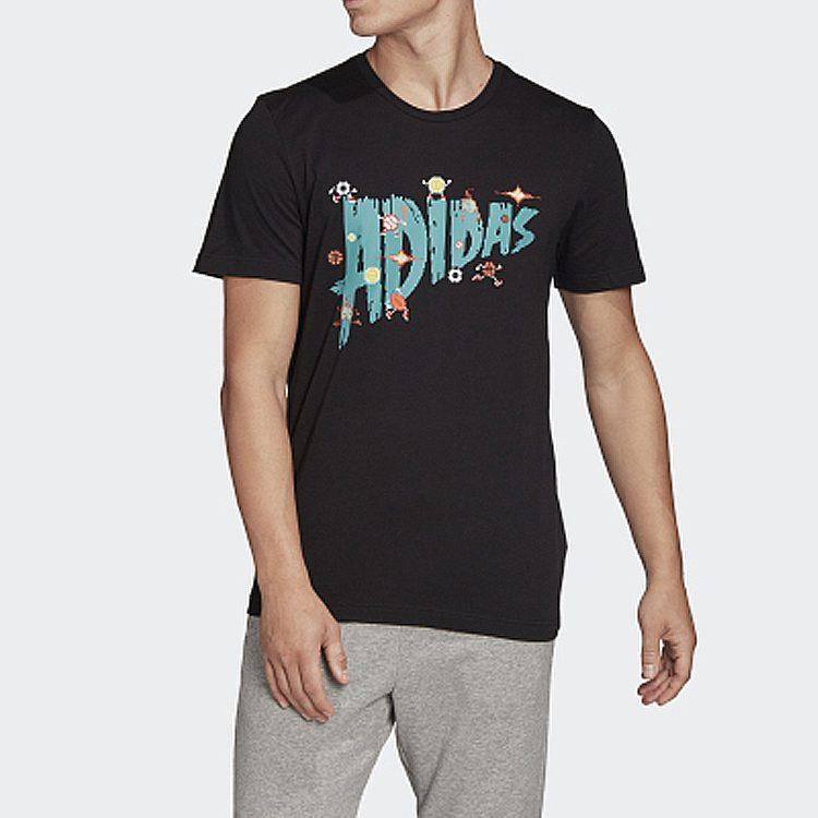 Adidas T Shirts Men's Black Crew Neck Moderate Straight Fit FN1744