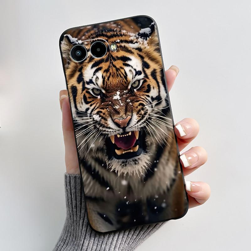 

Phone Case For TCL T-Mobile T Phone 3/ Revvl 8 Jelly Black Anti-scratch Soft Casing Cute Aesthetic Purple Flower Pattern Shell Phone 3