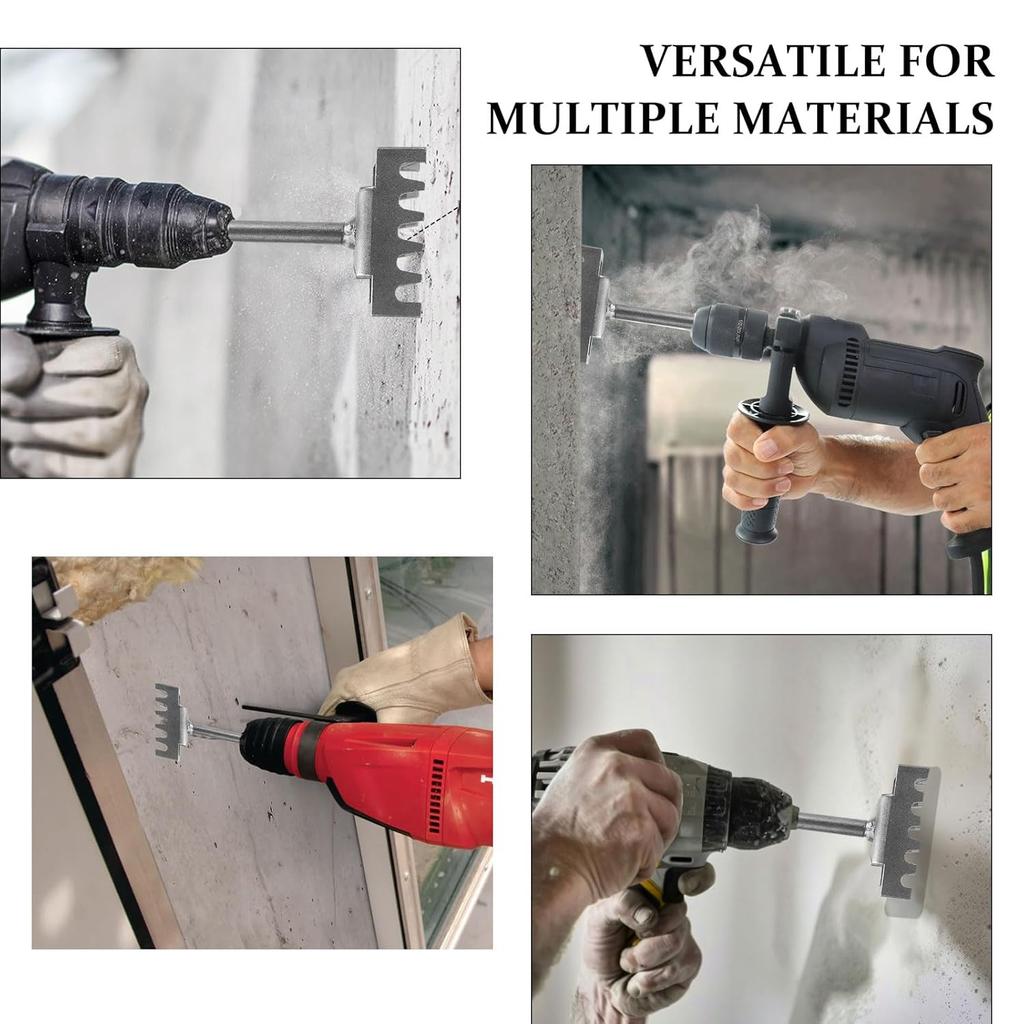 Square Hole Cutter for Electrical Box, Manganese Steel Rectangle Slot Cutter for Electric Hammer, Fast Wall Square Hole Puncher for Brick Concrete