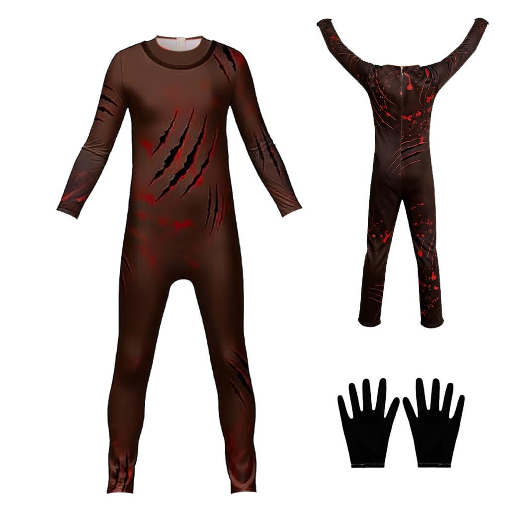 Dětské Chlapecké Dívčí 99 Nocí v Lese Potisk Dlouhý Rukáv Kombinéza Sady Masek Halloweenské Cosplay Kostýmy