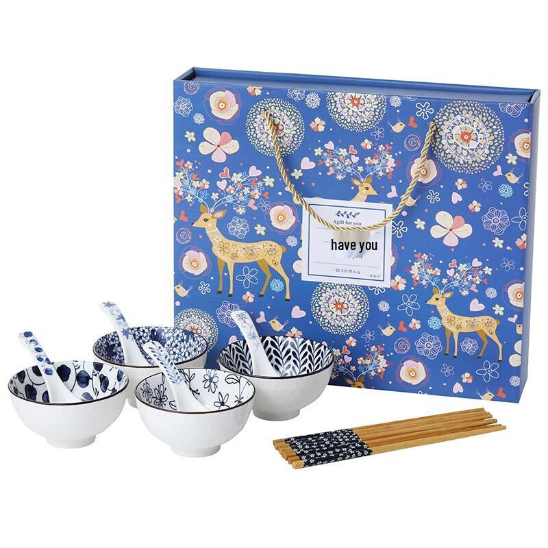 

Heyuxu Blue and White Porcelain 12-Piece Dining Set