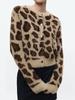 Rose Beauty A Women's Casual Leopard Pattern Button-Up Long Sleeve New Artificial Fur Cardigan, Autumn&winter
