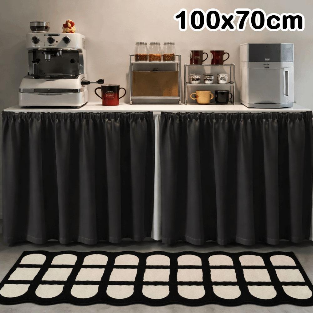 New Waterproof Chiffon Curtain Thickened Scratch-resistant Kitchen Cabinet Curtain Blockout Dustproof Table Skirt Cabinet Sundry