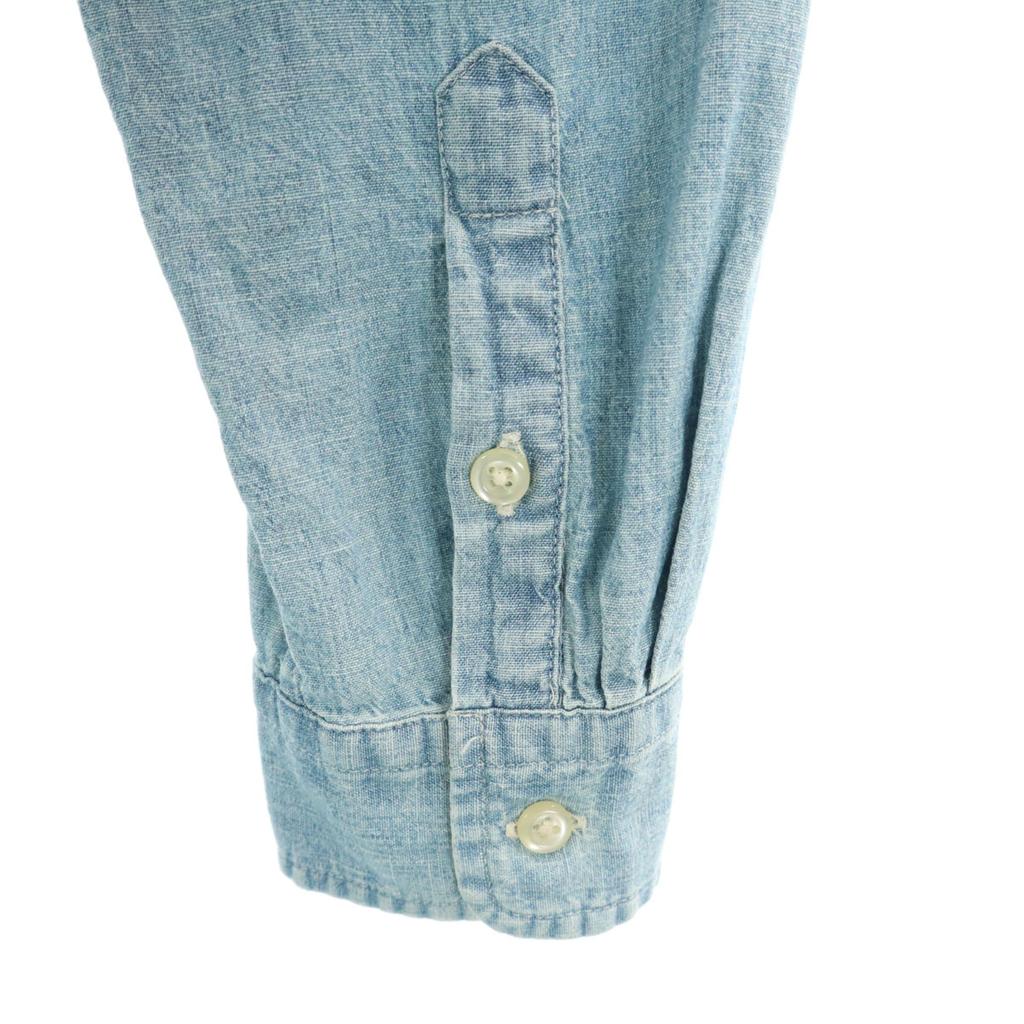 Ralph Lauren Long Sleeve Chambray Button Down Shirt L 14-16 Blue Kid's Used