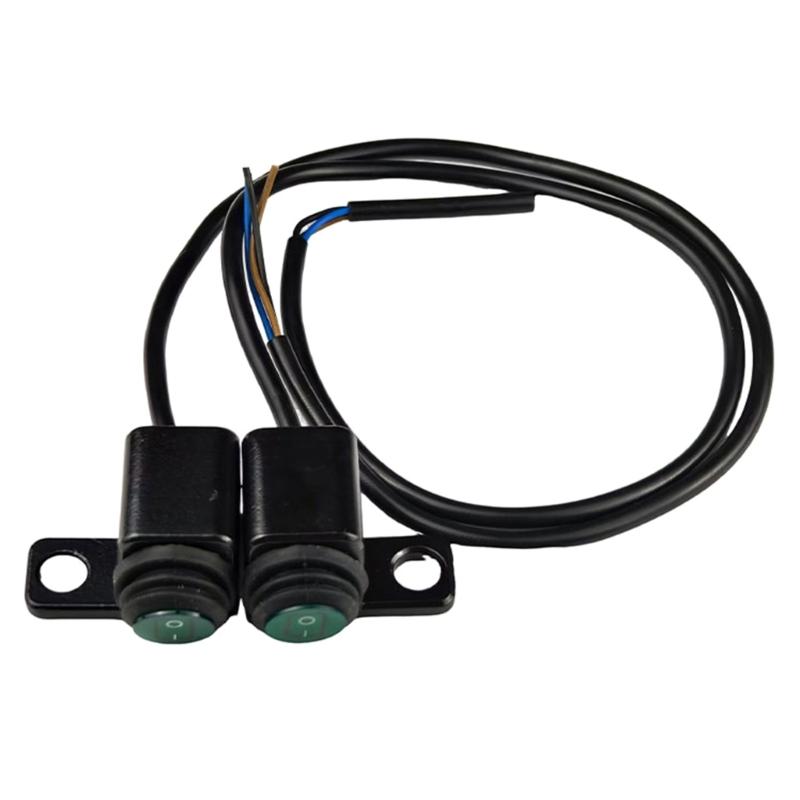 Universal Motorcycle Light Switches Mount with Green LED Indicator Hassle Free Setups Bike Handlebar Light Control Switches