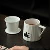 360ml Chinese Hand-painted Panda Ceramic Tea Cup with Strainer Handmade Porcelain Teacup Tea Water Separation Mug Travel Teaware