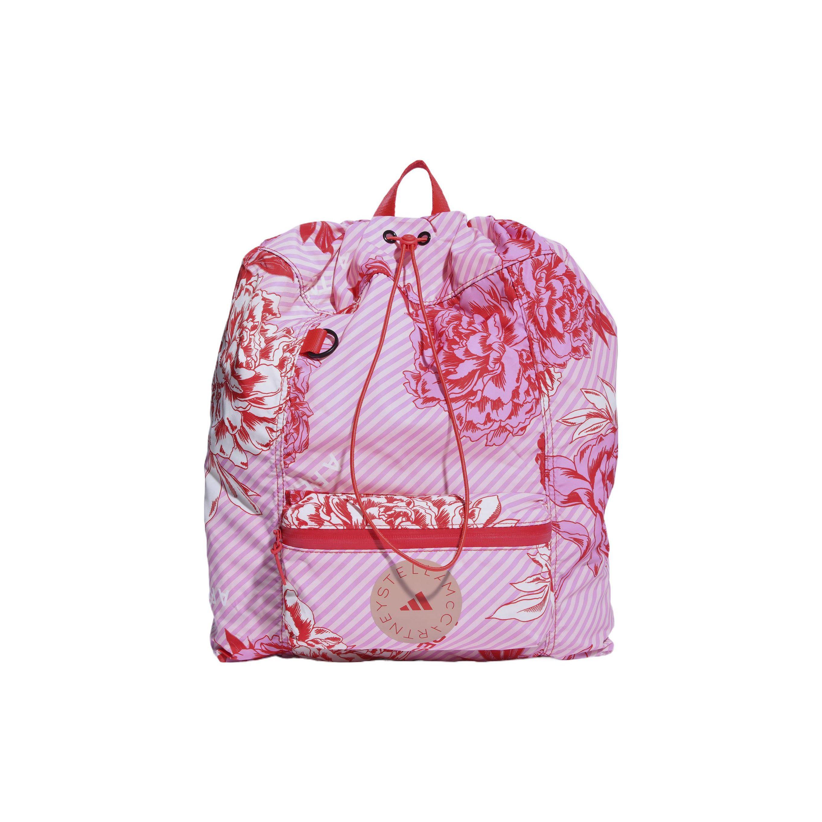 Adidas Stella McCartney Series Sports Drawstring Bag Backpack Women backpack Pink Light-Apricot Bright-Red IA1488 Pink/Light Apricot/Bright Red