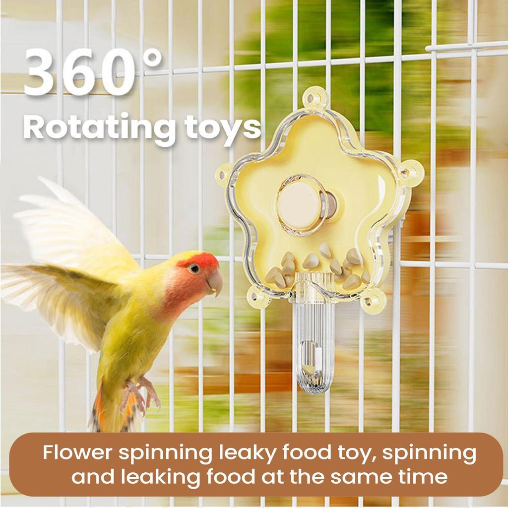 Cockatiel Foraging Toys Rotating Cage Supplies Flower Bird Slow Feeder For Home Alone Time Mental Stimulation Exercise Area