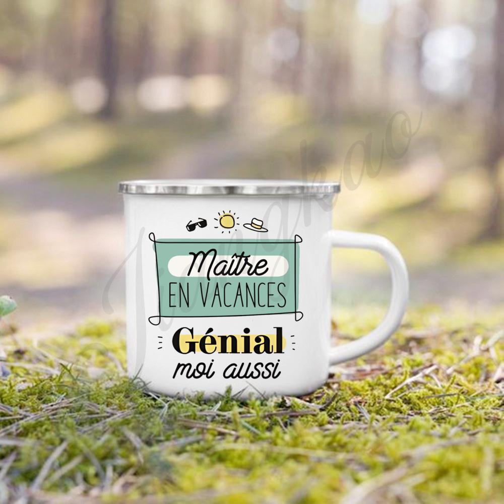 Mistresse Maitre On Vacation Print Enamel Coffee Mug Drinks Milk Cup Camping Mugs Graduate Teacher's Day Thanks Gift for Teacher
