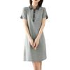 Damska sukienka polo letnia jednolita kolor wyszczuplająca średniej długości casualowa sportowa z kołnierzykiem