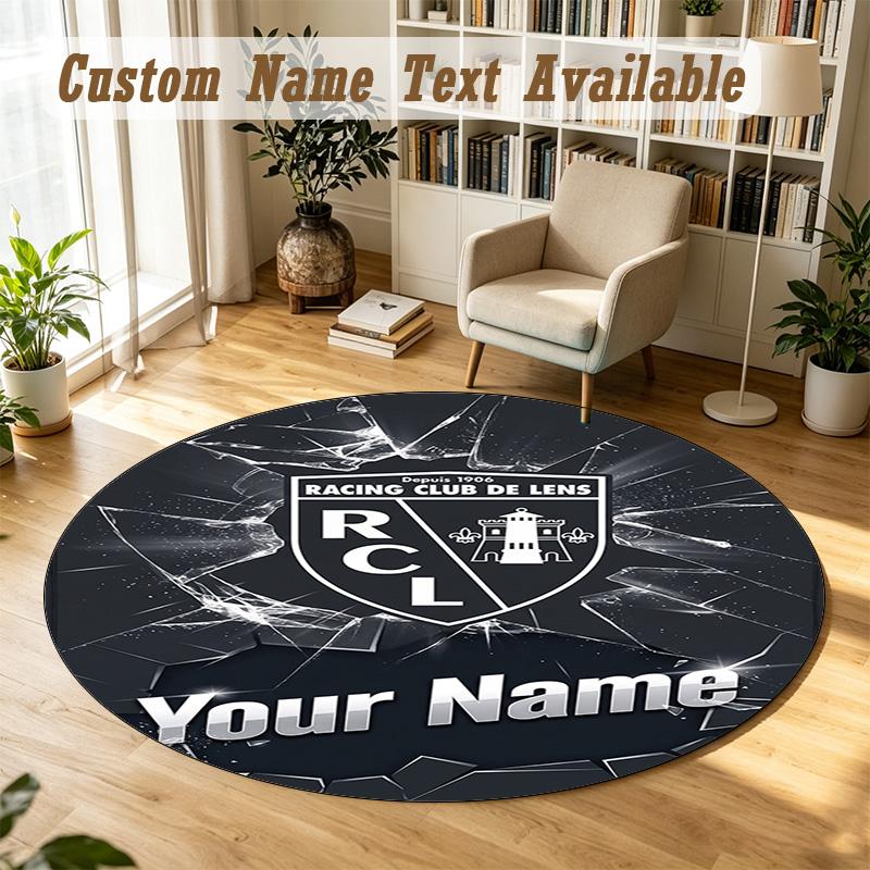 Round Rug Custom Nameracing Club De Lens Pattern Non Slip Carpet Home Floor Decor