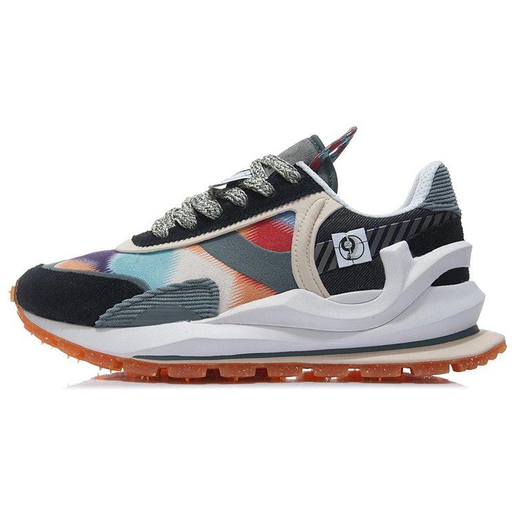 Li Ning Square Cushioning Slip Resistant Abrasion Resistant Breathable Low top Running Shoes Men's Thunderstorm Gray AGCR047-7