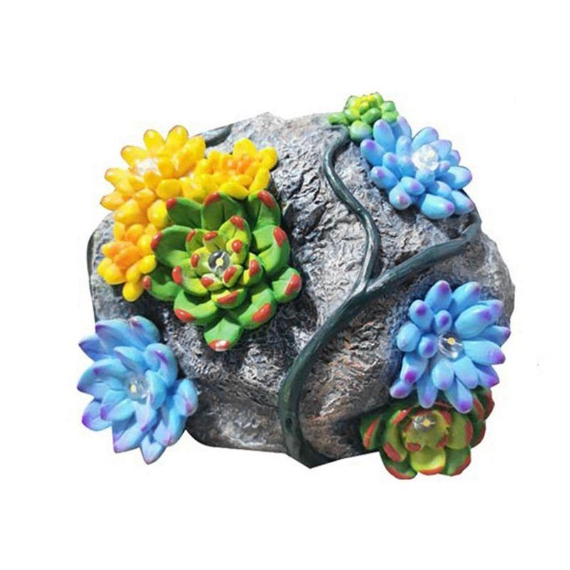 

Солнечный светильник-статуэтка для сада M-Modern-Resin Succulent , цветная садовая скульптура для патио и газона, красивый и уникальный декоративный подарок