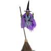 Animatronic Witch Halloween Decorations 6ft Flying Witch On Broom With Scary Sounds And Lights For Garden Yard Lawn Decor