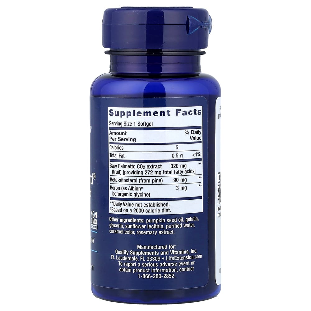 Life Extension PalmettoGuard Saw Palmetto with Beta-Sitosterol, 30 Softgels