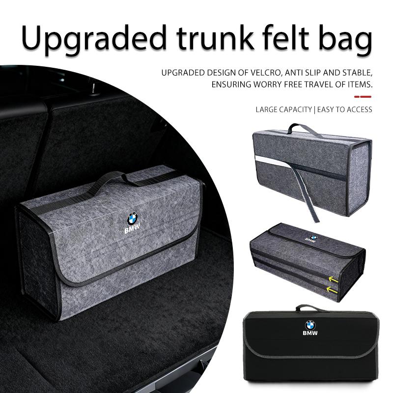 BBKG7 Felt Car Trunk Storage Box Foldable Large Capacity Container Bag For BMW M3 M5 X3 E93 F10 F20 F30 F40 F15 F25 F26 F31 F49 F86