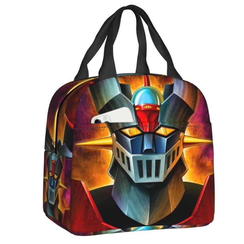 Custom UFO Robot G-Grendizers Z Insulated Lunch Bags for School Office Anime Manga Portable Cooler Thermal Bento Box Women Kids 22x20x13cm