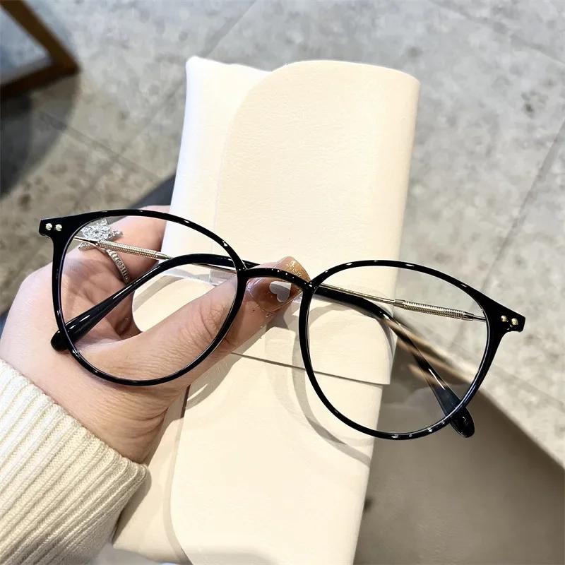 Vintage Round Finished Myopia Glasses Fashion Clear Lens Transparent Eyewear Men Women Luxury Design Near Sight Eyelasses
