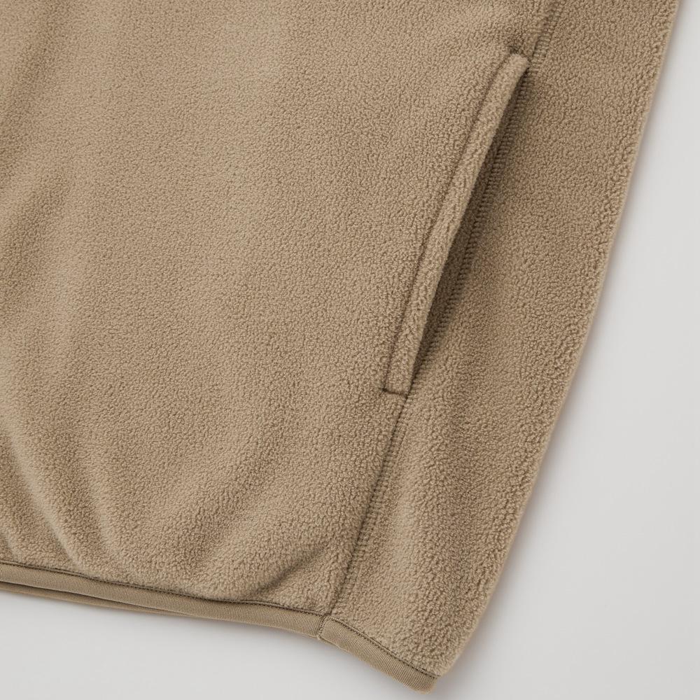 Uniqlo Color Block Long Sleeve Fleece Jacket Unisex Outerwear Beige 443466-31