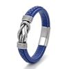 Jewelry Simple Two-color Leather Men's Bracelet Stainless Steel Magnet Buckle Trend Bracelet Creative Accessories