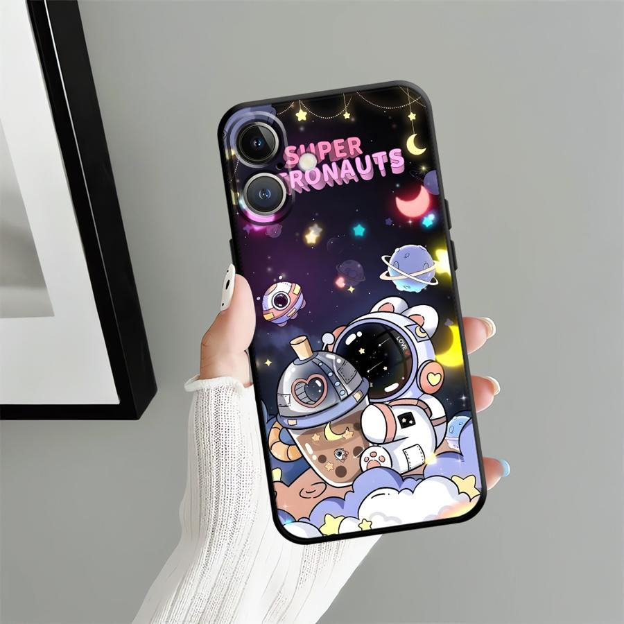 Cartoon Astronaut Case for Apple iPhone 17 Pro Max 13 Air 15 Pro 7 8 XR XS MAX 14 12 11 16 Funda Phone Cover