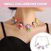 Cute 3D Figurine Charm Collar Necklace Playful 3D Human Necklace Pearls Neckchain Trend Clavicle Chain Accessory