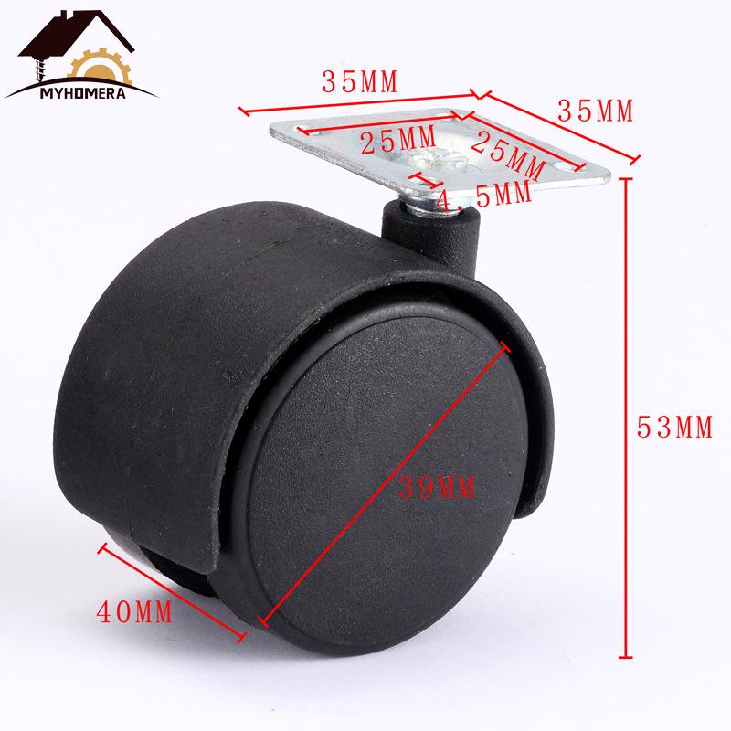 2-calowe Ciche Kółka do Krzeseł Obrotowych - Uniwersalne Rolki do Krzeseł Komputerowych