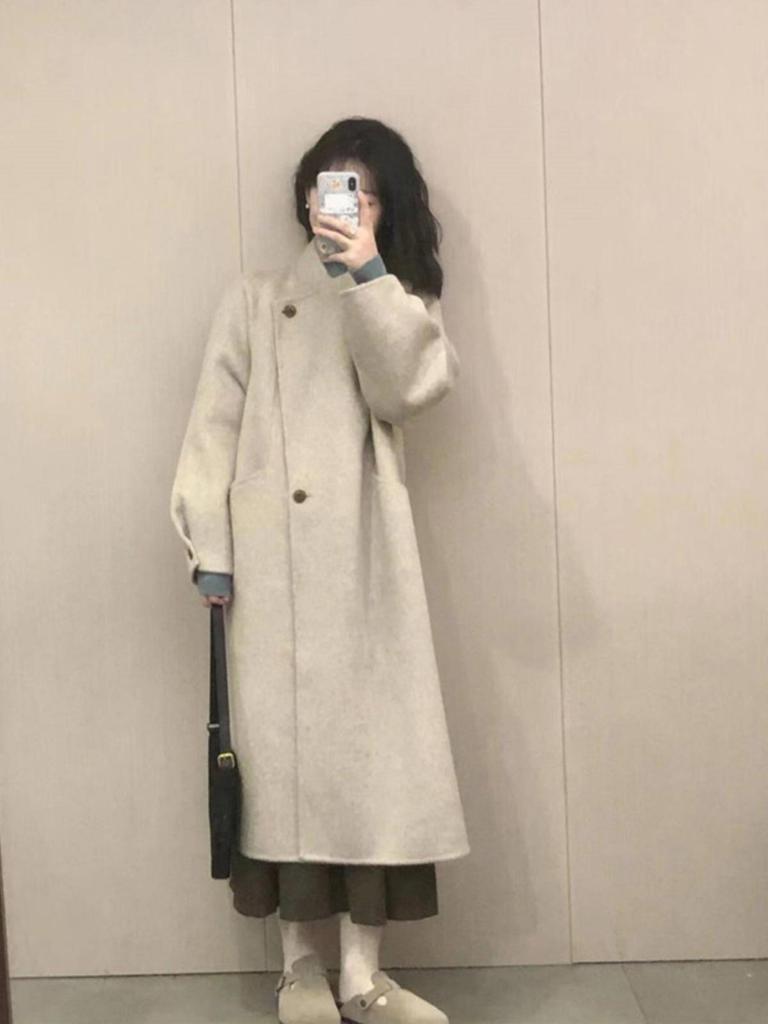 Petite Korean Style Mid-Length Woolen Coat for Autumn/Winter 2025 - Women's High-Grade Texture
